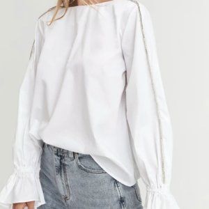 COPY - NWT Something Navy Fancy Anna Ruffle Cuff …